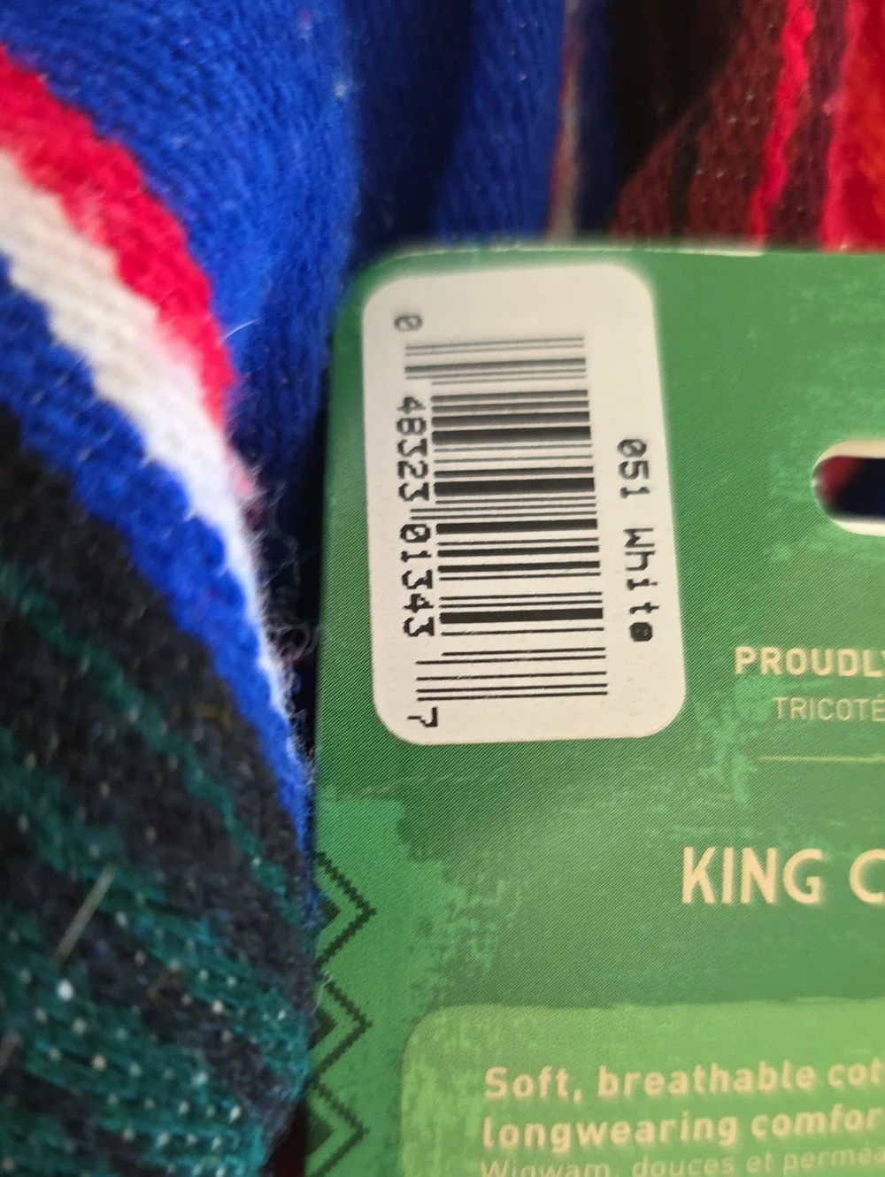 NWT Wigwam King Cotton Crew Socks Hiking Unisex Vintage Scrunchie Socks 2 Pair M